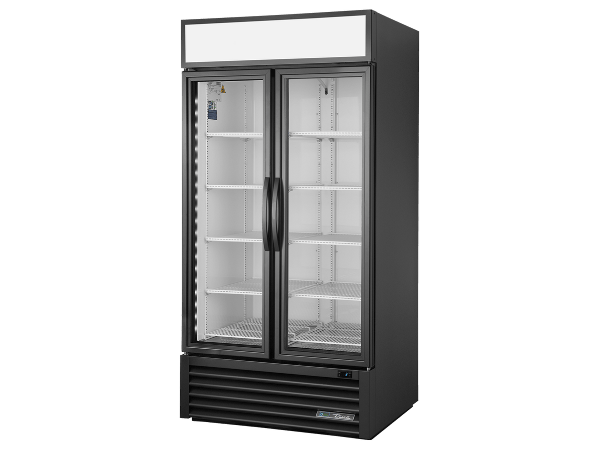 True Refrigeration Upright Retail Merchandiser Refrigerator 2 Full Glass Swing Doors - GDM - 35 - HC - TSL01 - Whisk Hospitality - GDM-35-HC-TSL01