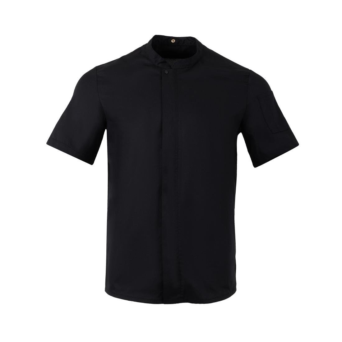 Southside Harlem Chefs Jacket Black Short Sleeve Mesh - Size S BA115 - S - Whisk Hospitality - BA115-S