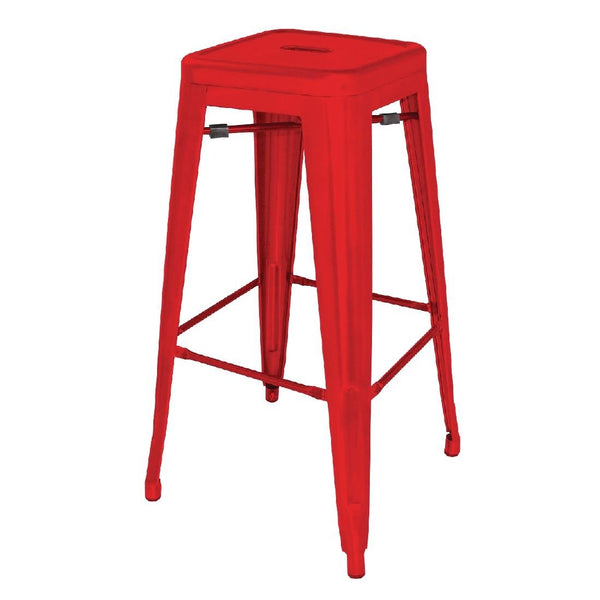 Bolero Red Steel Bistro High Stool (Pack 4) DL871 - Whisk Hospitality - DL871