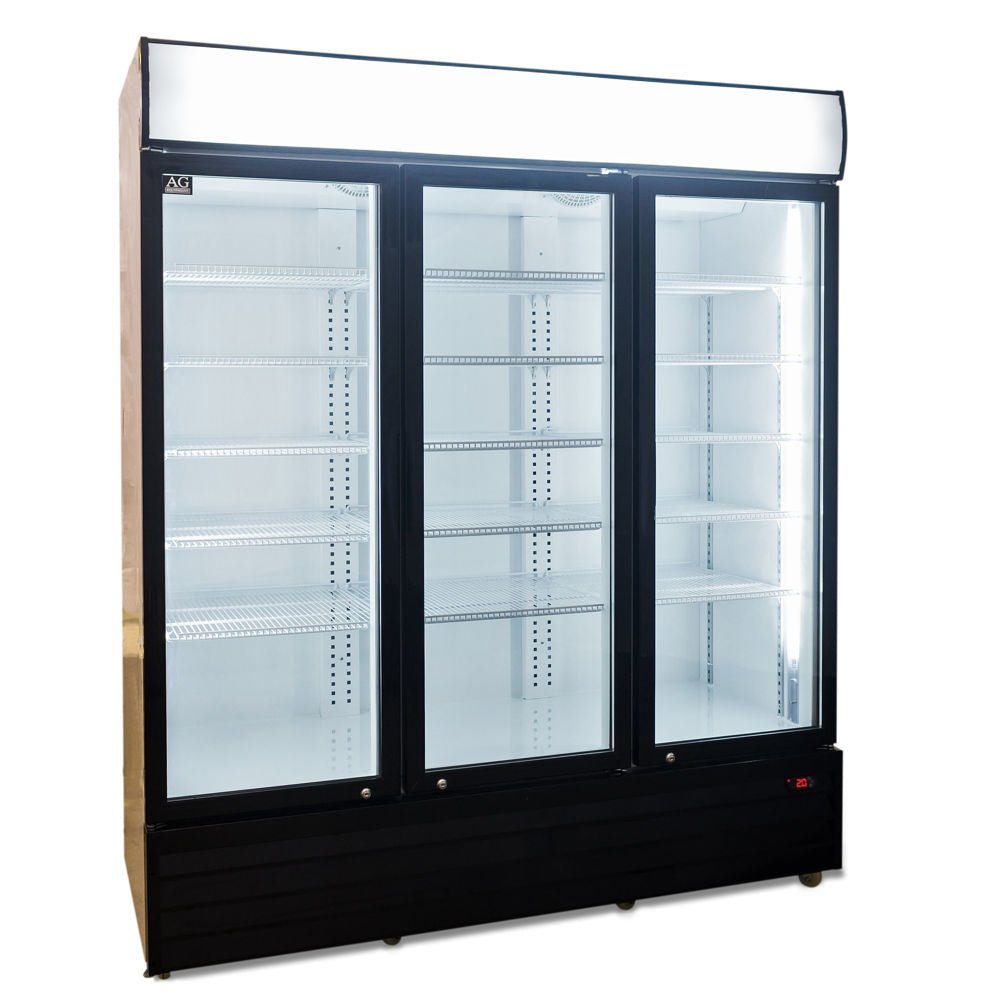 AG 1500L Triple Door Upright Display Fridge - Glass Door CU1500TNG - Whisk Hospitality - CU1500TNG