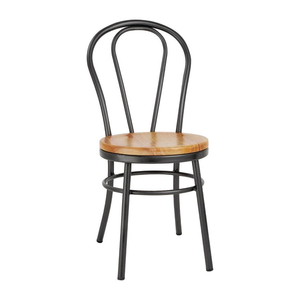 Bolero Clarisse Side Chair Metallic Grey (Box 2) DC178 - Whisk Hospitality - DC178