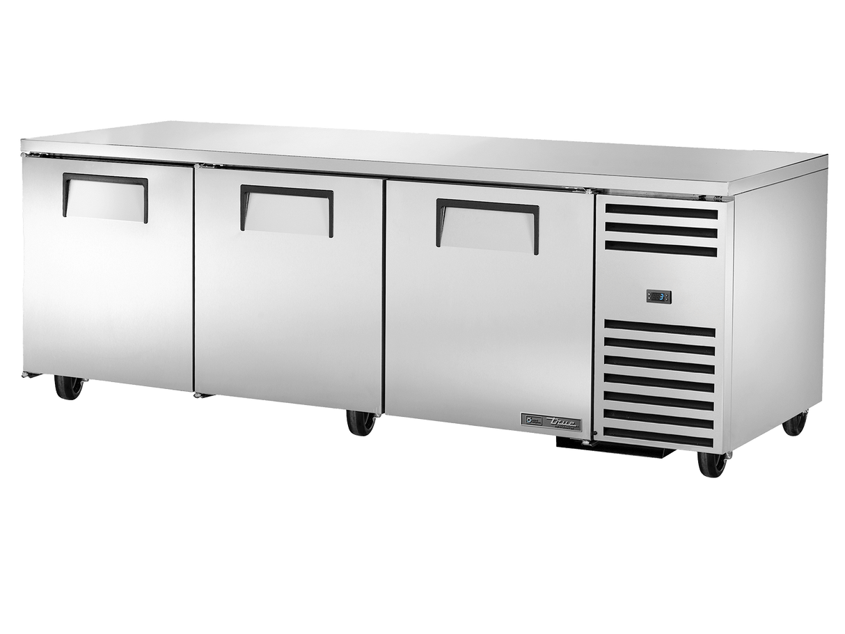 True Refrigeration Deep Undercounter Refrigerator 3 Solid Swing Doors - TUC - 93 - HC - Whisk Hospitality - TUC-93-HC