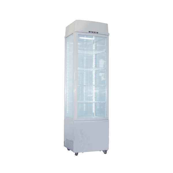 Exquisite White Four Sided Glass Upright Display Fridge - CTD235 - Whisk Hospitality - CTD235-W