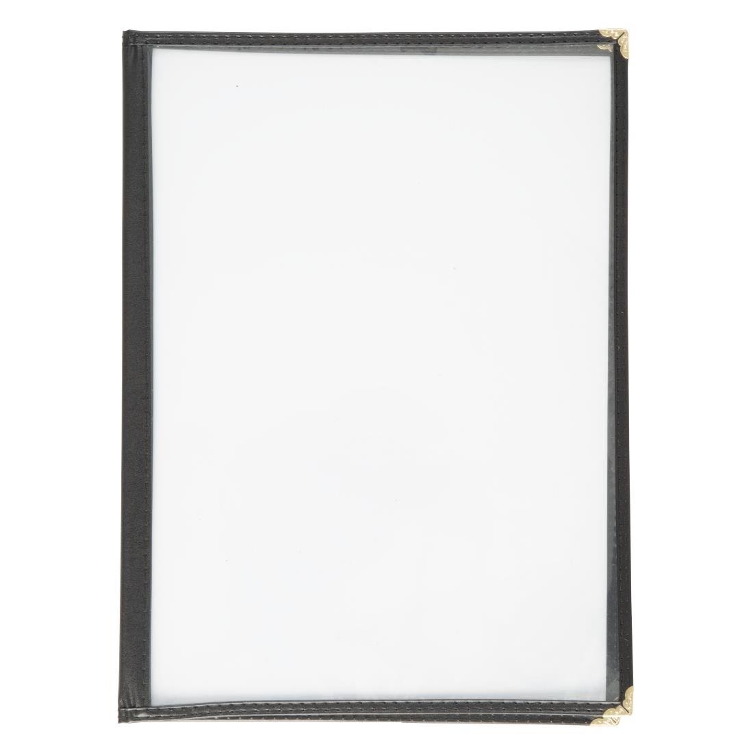 Olympia A4 Four Card American Style Menu Holder Black E293 - Whisk Hospitality - E293