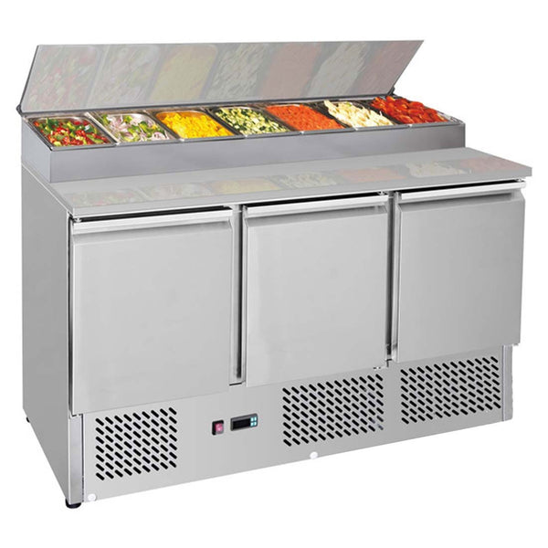 Thermaster GNS1300D Three Door Compact Salad Prep Top - Whisk Hospitality - GNS1300D