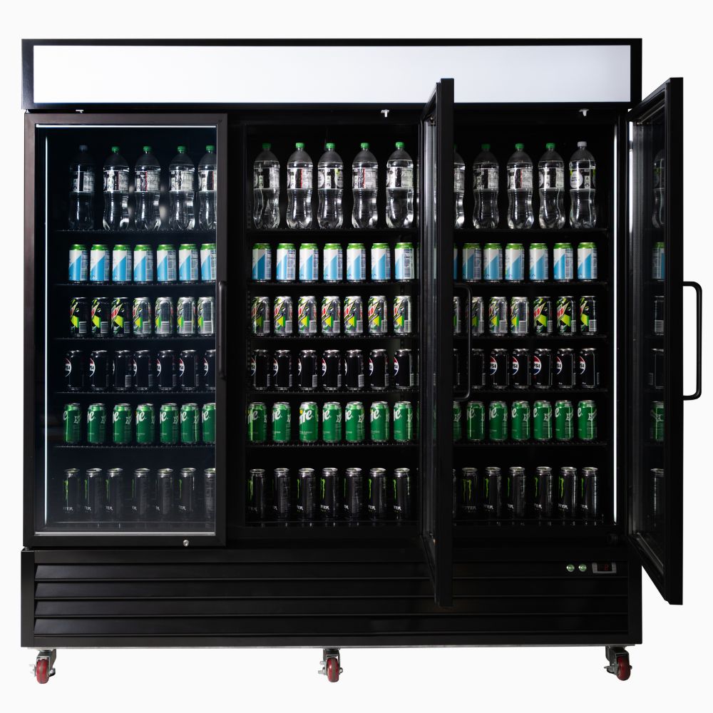 Bromic Upright Display Fridge 1980L - 3 Door - Flat Glass - Lightbox UC1980GDL - NR - Whisk Hospitality - UC1980GDL-NR