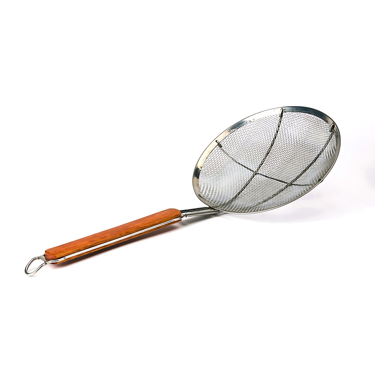 Skimmer - S/S - Mesh - Wide Rim - Wooden Handle - 255mm - 10" - Whisk Hospitality - 797
