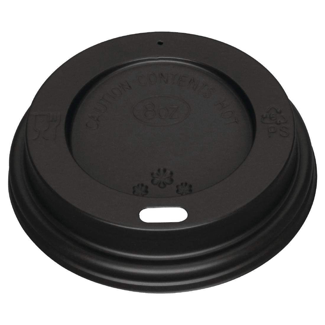 Fiesta Recyclable Lid For Hot Cups - Black 225ml (Pack 1000) CW716 - Whisk Hospitality - CW716