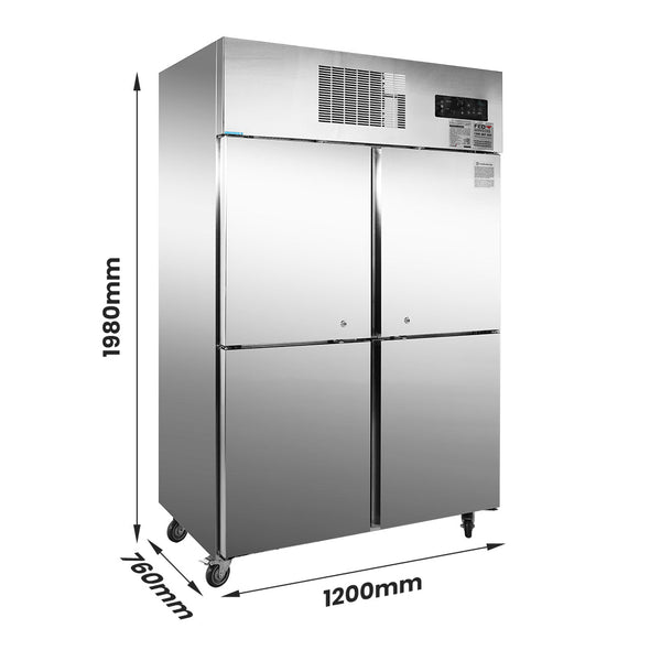 SUF1000 TROPICAL Thermaster 4 x Half door SS Freezer - Whisk Hospitality - SUF1000