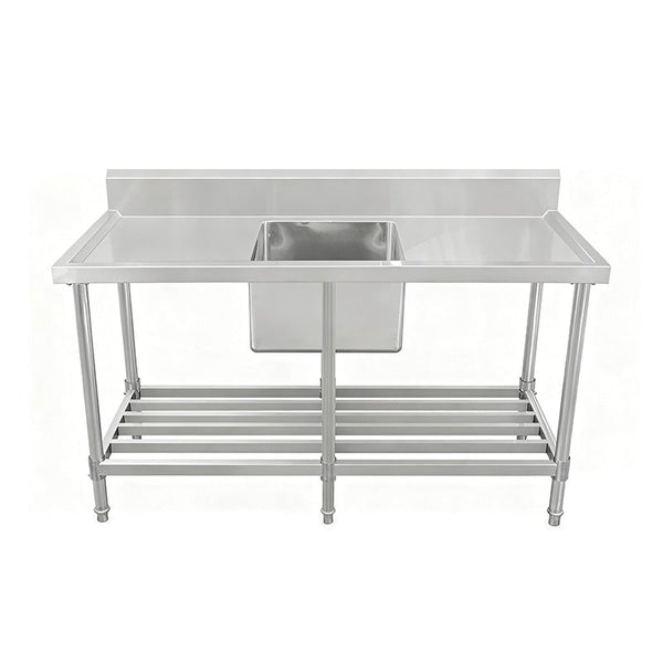 Work Bench - Single Sink with Pipe Undershelf - Right sink / 700 / ASS-2170R - Whisk Hospitality - 622311