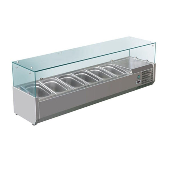 FED-X Flat Glass Salad Bench - XVRX1500/380 - Whisk Hospitality - XVRX1500/380