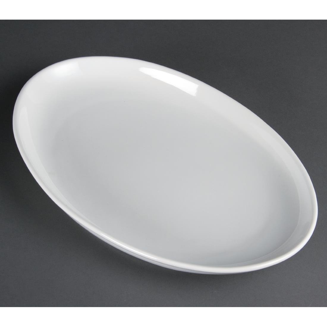 Olympia Whiteware French Deep Oval Plate White - 365mm 14 1/4" (Box 2) CC891 - Whisk Hospitality - CC891