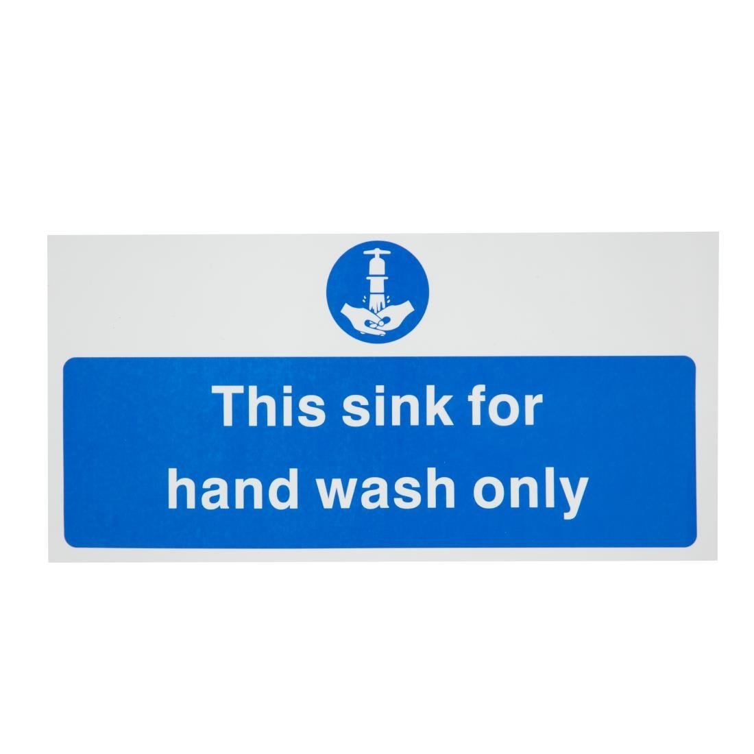 Vogue Hand Wash Only Sign - 230x90mm 9x3 1/2" (Self - Adhesive) L952 - Whisk Hospitality - L952
