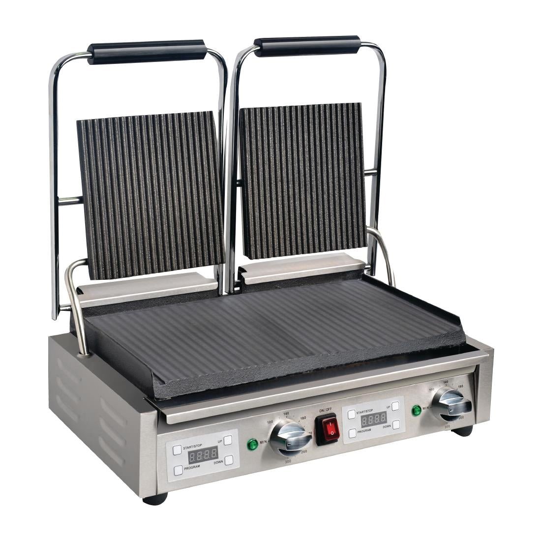 Apuro Contact Grill Double Ribbed/Flat FC385 - A - Whisk Hospitality - FC385-A