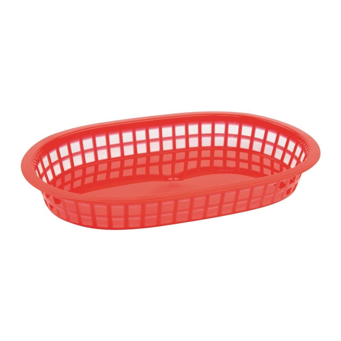 Olympia Kristallon PP Food Basket Red - 275x175mm 10 1/2x 7" (Pack 6) GH967 - Whisk Hospitality - GH967