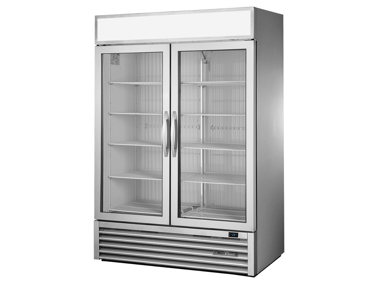 True Refrigeration Upright Retail Merchandiser Freezer 2 Full Glass Swing Doors - GDM - 49F - HC - FGD01 - Whisk Hospitality - GDM-49F-HC-FGD01