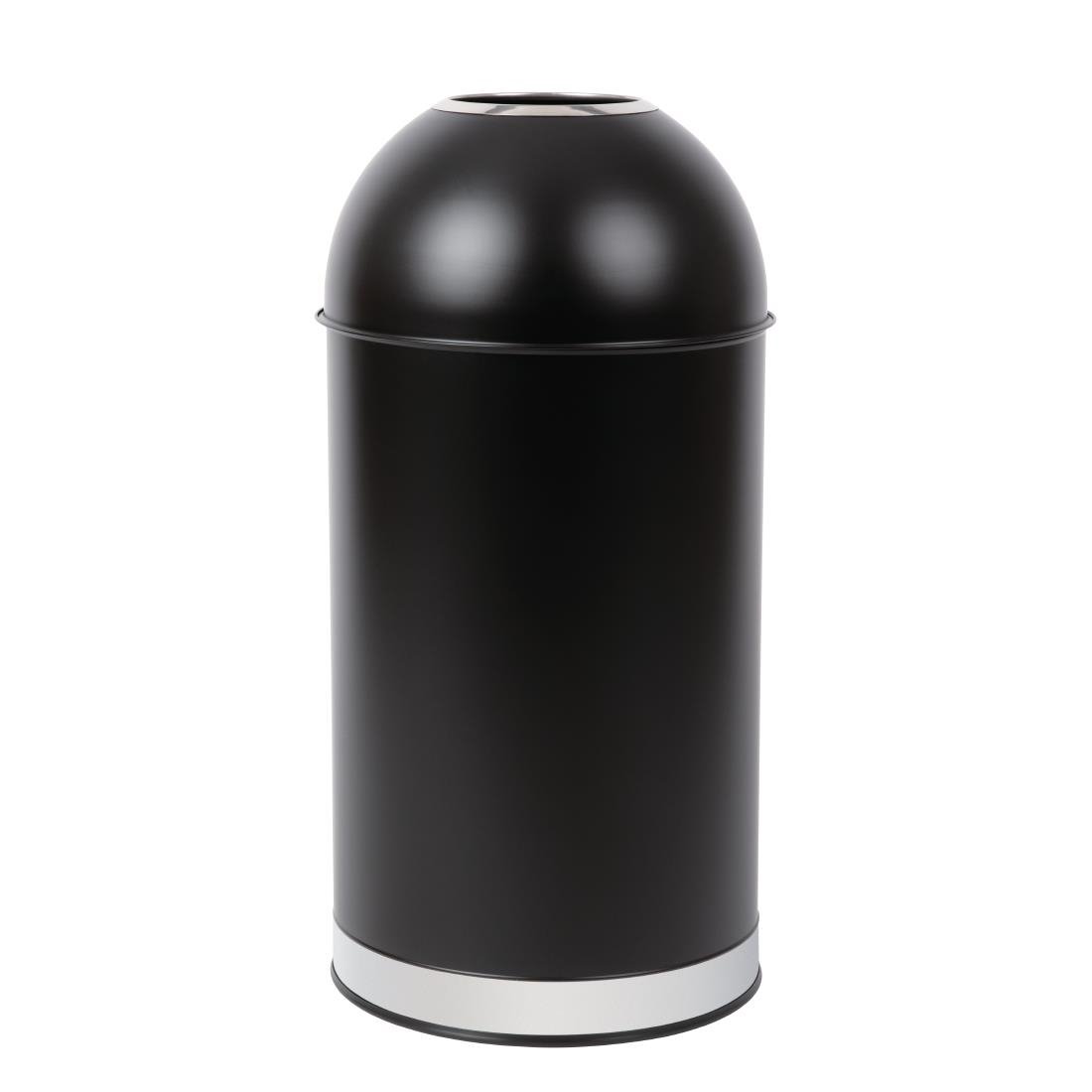 Bolero Steel Bullet Bin with Open Lid (Black) - 40Ltr CW954 - Whisk Hospitality - CW954