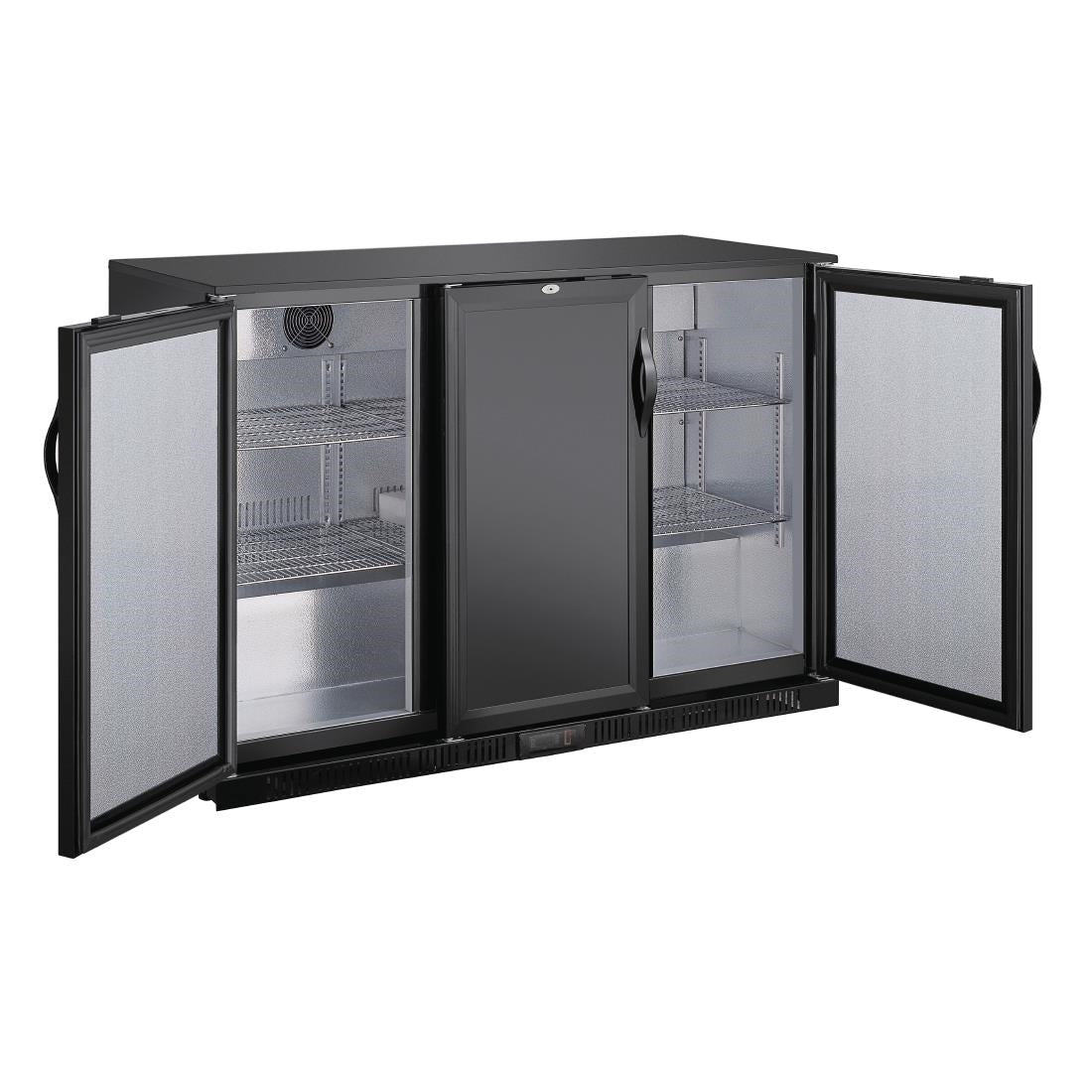 Polar G - Series Back Bar Cooler with Triple Solid Hinged Doors Black - 850mm GE999 - A - Whisk Hospitality - GE999-A