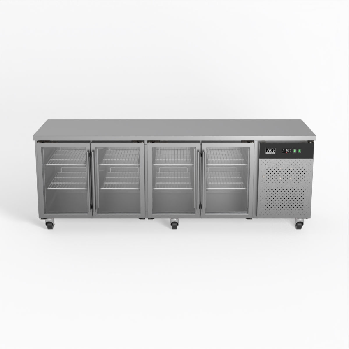 AG Commercial Four Glass Door Worktop / Under Bench Display Fridge 700mm Depth GNX4100TNG - Whisk Hospitality - GNX4100TNG