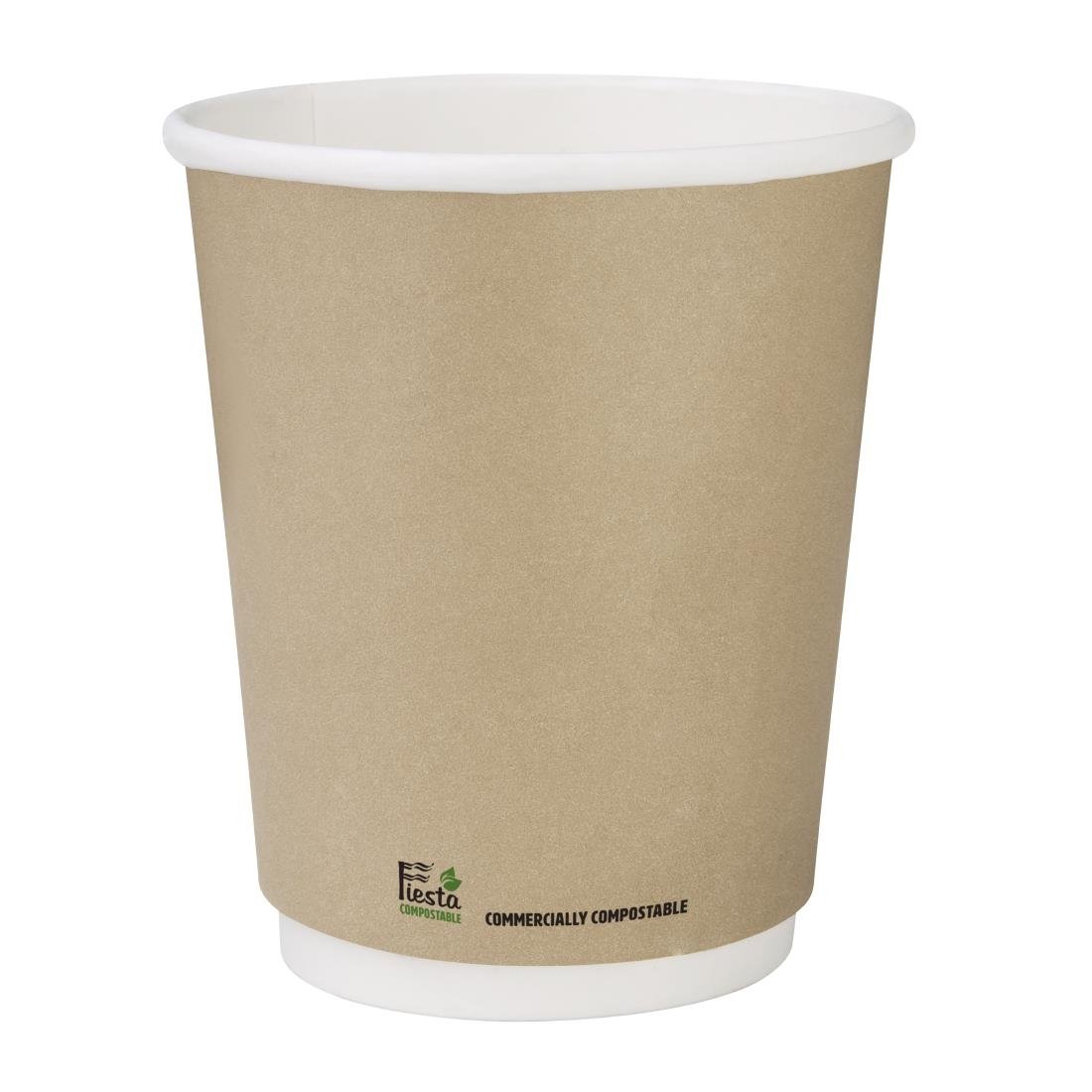 Fiesta Compostable Hot Cup Double Wall 'Kind' Kraft - 225ml (Sleeve 25) CU985 - Whisk Hospitality - CU985