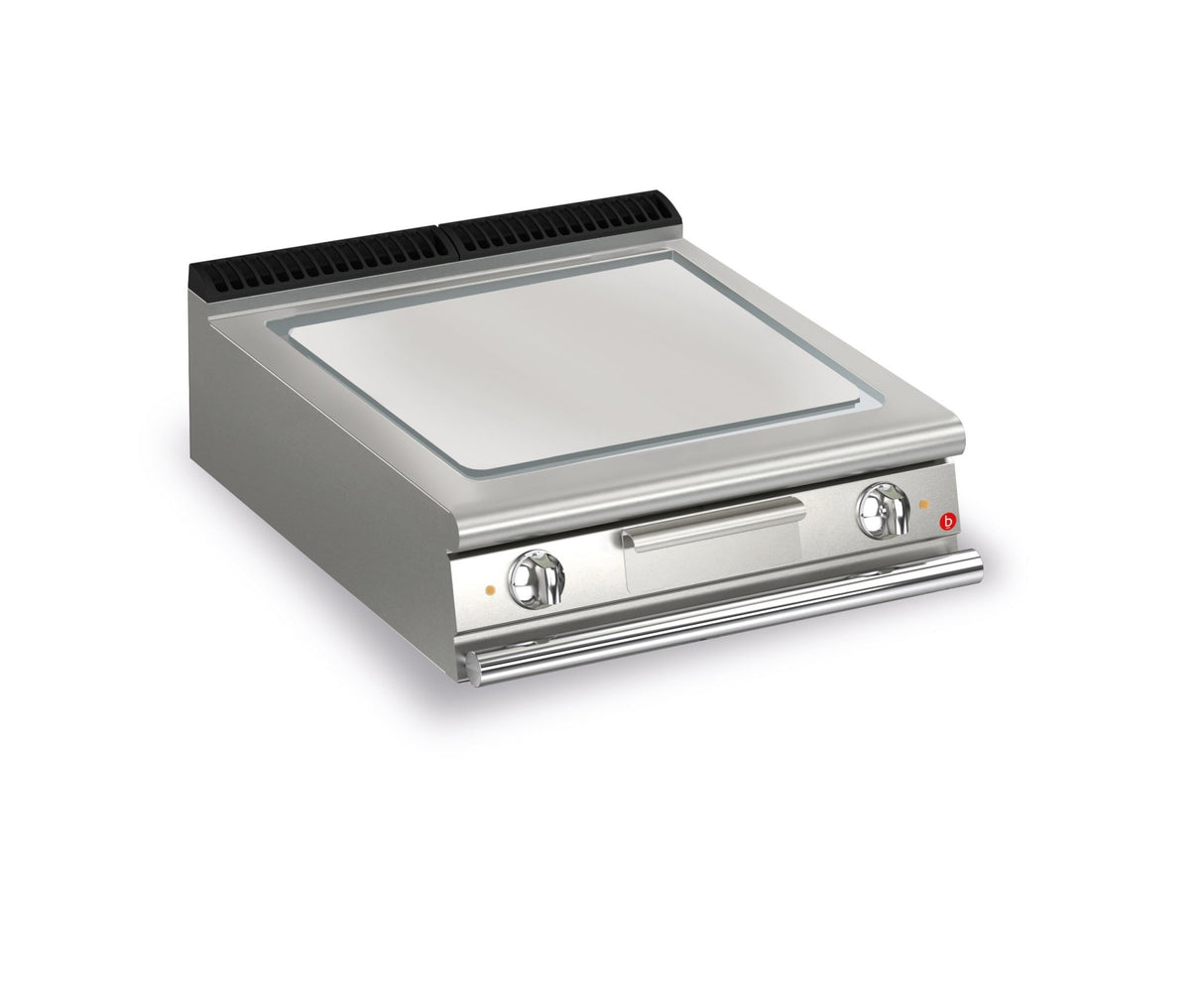 BARON 2 Burner Electric Fry Top With 2/3 Smooth and 1/3 Ribbed Chrome Plate And Thermostat Control - Whisk Hospitality - Q70SFT/E825