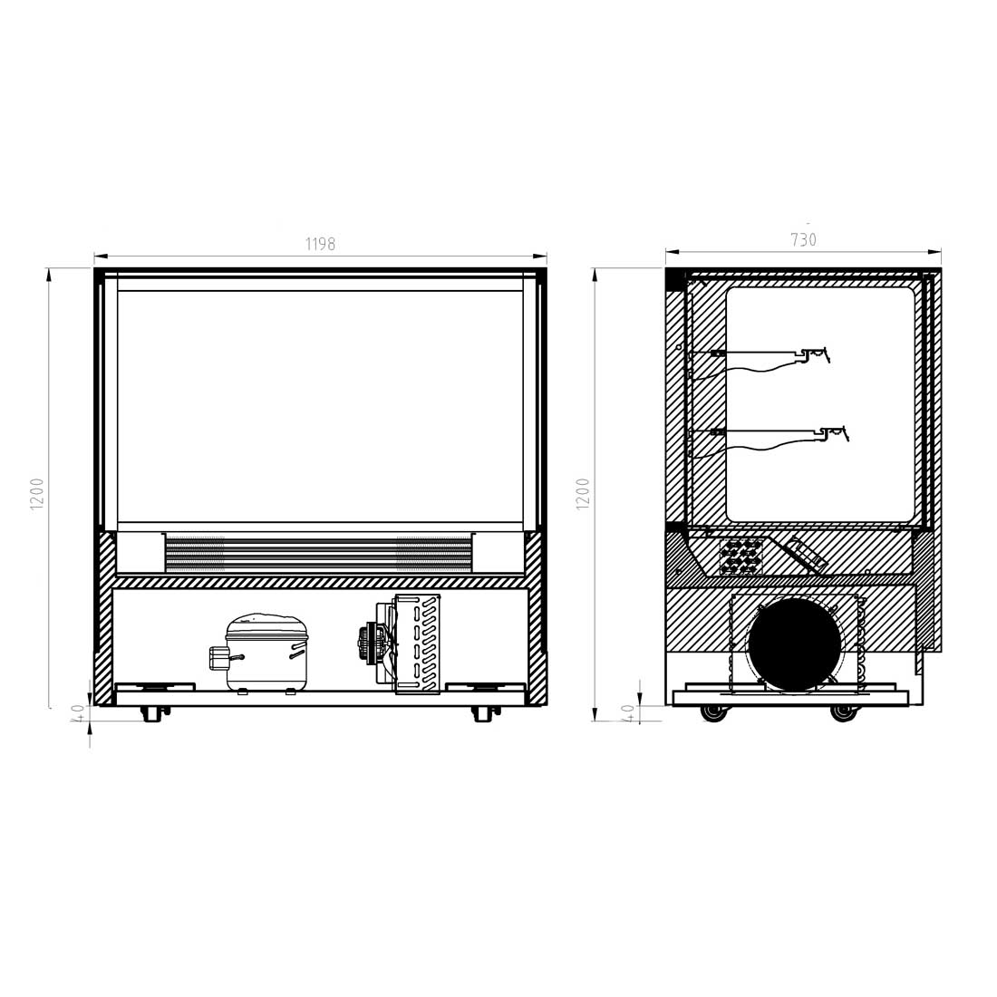 Bonvue Modern 2 Shelves Cake or Food Display - GAN - 1200RF2 - Whisk Hospitality - GAN-1200RF2