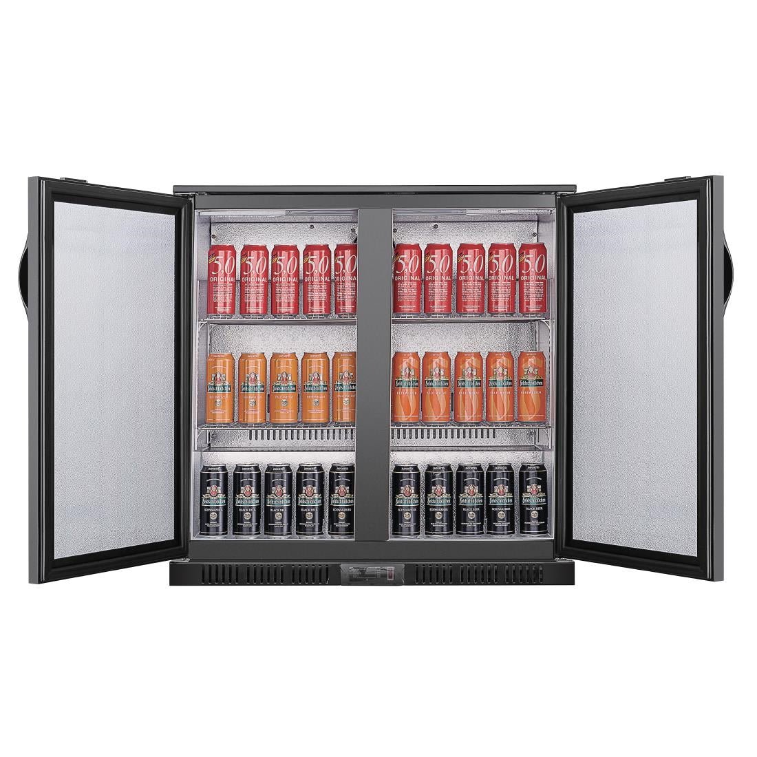 Polar G - Series Back Bar Cooler with Double Solid Hinged Doors Black - 850mm GE998 - A - Whisk Hospitality - GE998-A