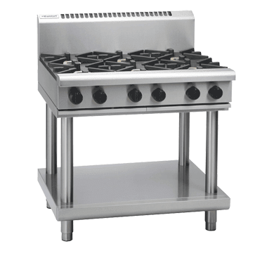 Waldorf 800 Series Rnl8609G Ls 900Mm Gas Cooktop Low Back Version Leg Stand - Whisk Hospitality - RNL8609G-LS