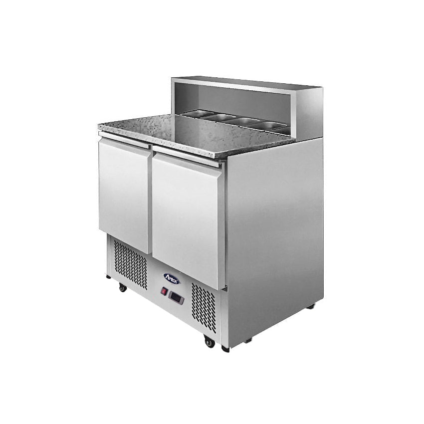 Atosa 2 DOORS PIZZATABLE MARBLE TOP SALADETTE FRIDGE 900 MM ESL3831 - Whisk Hospitality - ESL3831