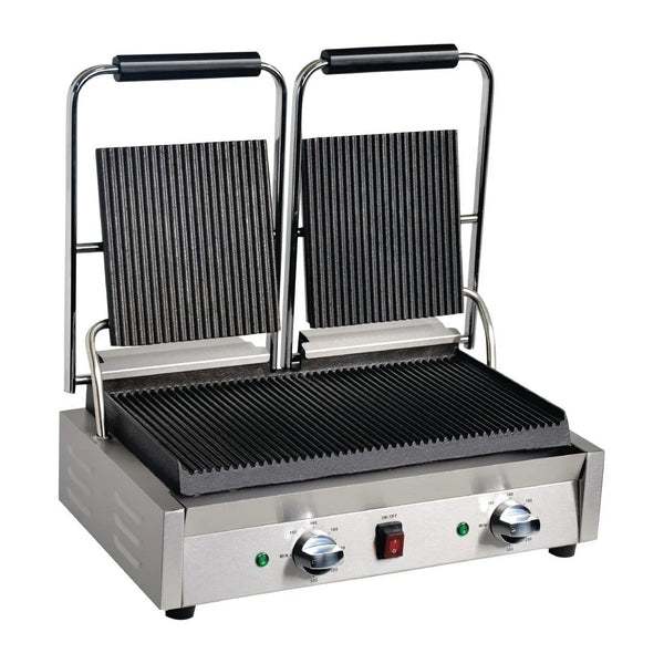 Apuro Bistro Double Contact Grill - Ribbed/Ribbed - 15amp DY994-A - Whisk Hospitality - DY994-A