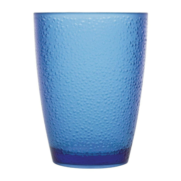 Olympia Kristallon Polycarbonate Pebbled Tumbler Blue - 275ml 9.75oz (Box 6) DC929 - Whisk Hospitality - DC929