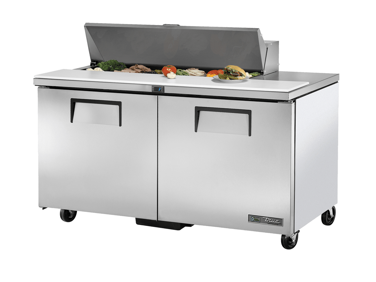 True Refrigeration Prep Table 12x 1/6 Top Pans 2 Solid Swing Doors - TSSU - 60 - 12 - HC - Whisk Hospitality - TSSU-60-12-HC