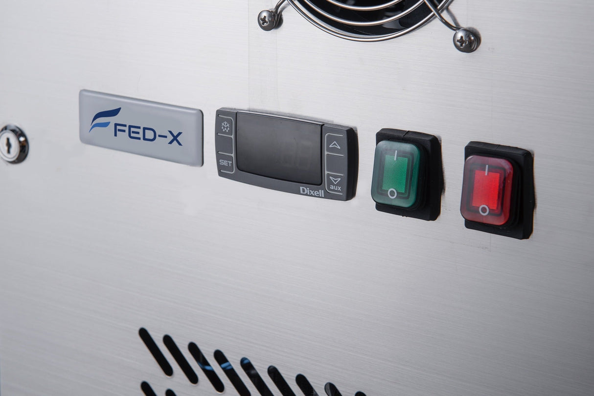FED - X Three Door Salad Prep Fridge with Curve Glass Top - XTHP3100SALGC - Whisk Hospitality - XTHP3100SALGC