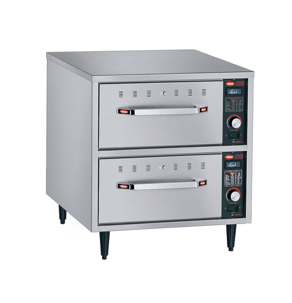 HDW-2N Hatco Free Standing Narrow Drawer Warmer โ 2 drawers with digital control โ 530mm x 686mm x 537mm (excluding legs) - Whisk Hospitality - HDW-2N
