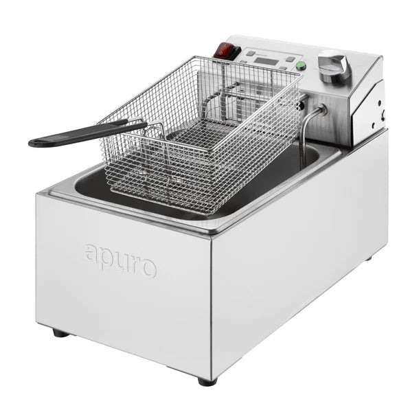 Apuro Single Electric Fryer with Timer - 5Ltr - 2.8kW CU622 - A - Whisk Hospitality - CU622-A