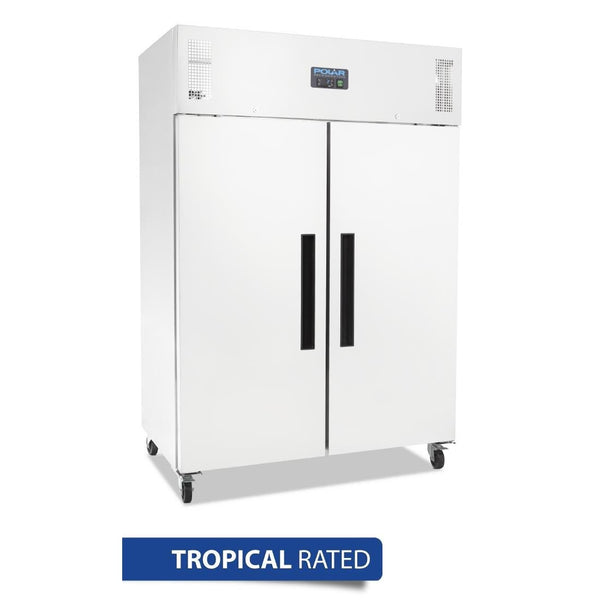 Polar G - Series Solid Double Door Refrigerator White Exterior - 1200Ltr 42.4cuft DL898 - A - Whisk Hospitality - DL898-A