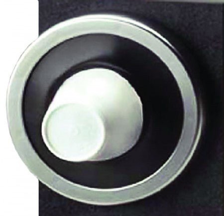 C2410CBKFSM San Jamar Ez-Fit One-Size-Fits-All Counter Mount Cup Dispenser supplied with 4 pre-cut gaskets to suit 73mm – 121mm cup rim diameter - Whisk Hospitality - C2410CBKFSM
