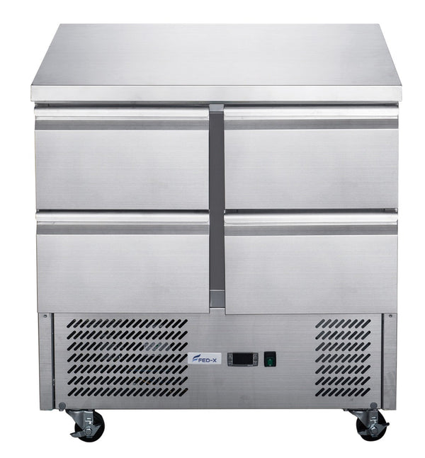 FED-X Four Drawer Compact Workbench Fridge - XGNS900-4D - Whisk Hospitality - XGNS900-4D