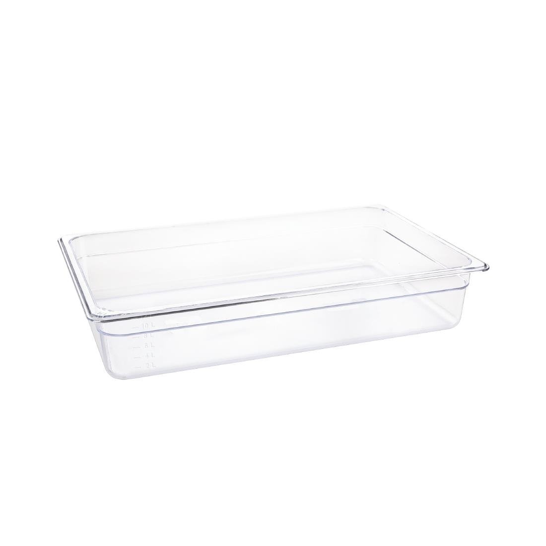 Vogue Clear Polycarbonate - GN 1/1 100mm U225 - Whisk Hospitality - U225