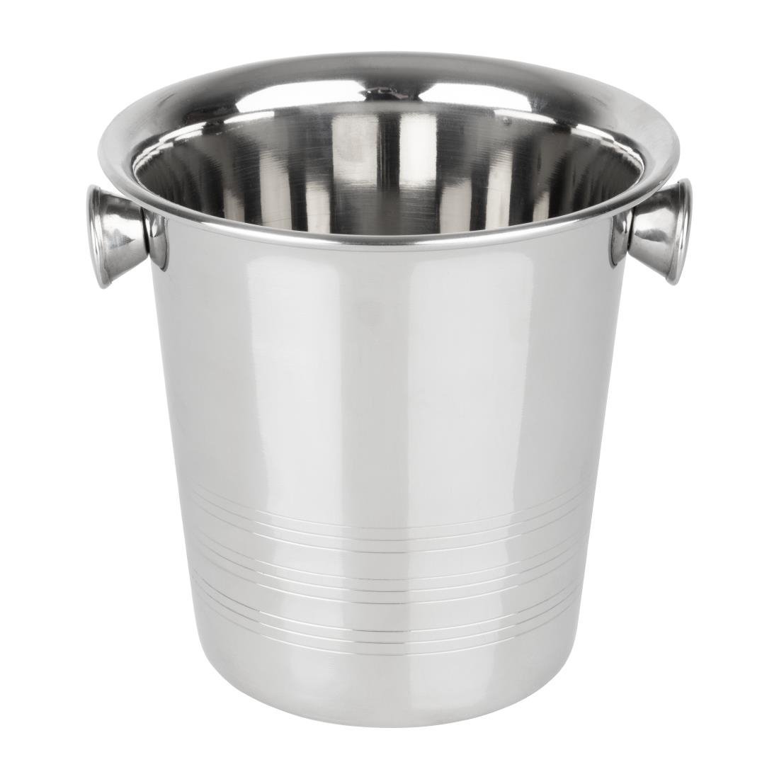 Olympia Ice Bucket with Handles & Etch Detail Stainless Steel - 1050ml HY121 - Whisk Hospitality - HY121