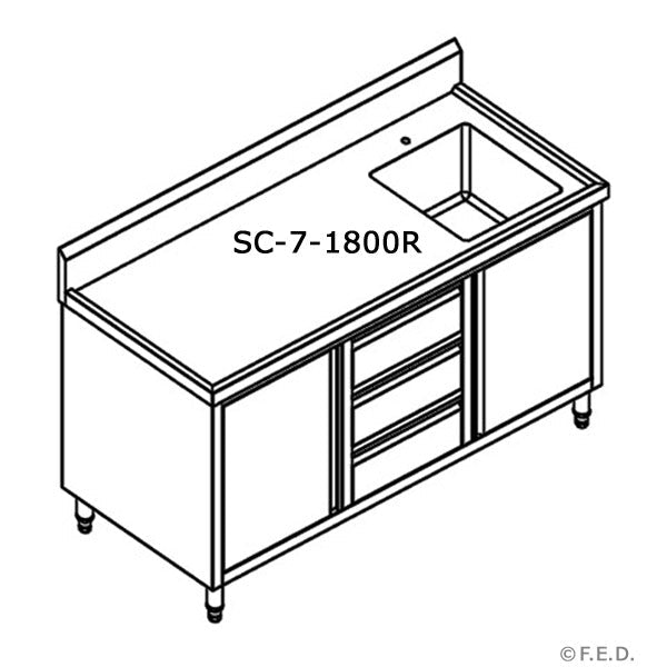 SC - 7 - 1800R - H CABINET WITH RIGHT SINK - Whisk Hospitality - SC-7-1800R-H