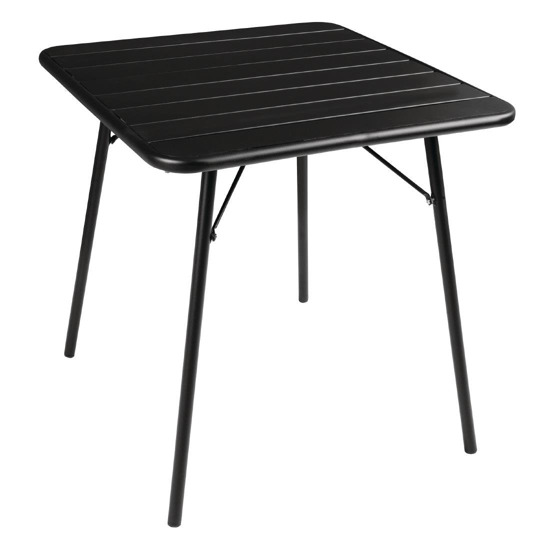 Bolero Slatted Square Steel Table Black - 700mm CS731 - Whisk Hospitality - CS731