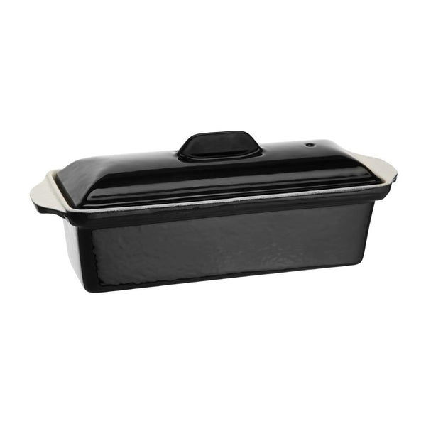 Vogue Pate Terrine Black - 90x310x100mm 3 1/2x12x4" 1 1/3Ltr U559 - Whisk Hospitality - U559