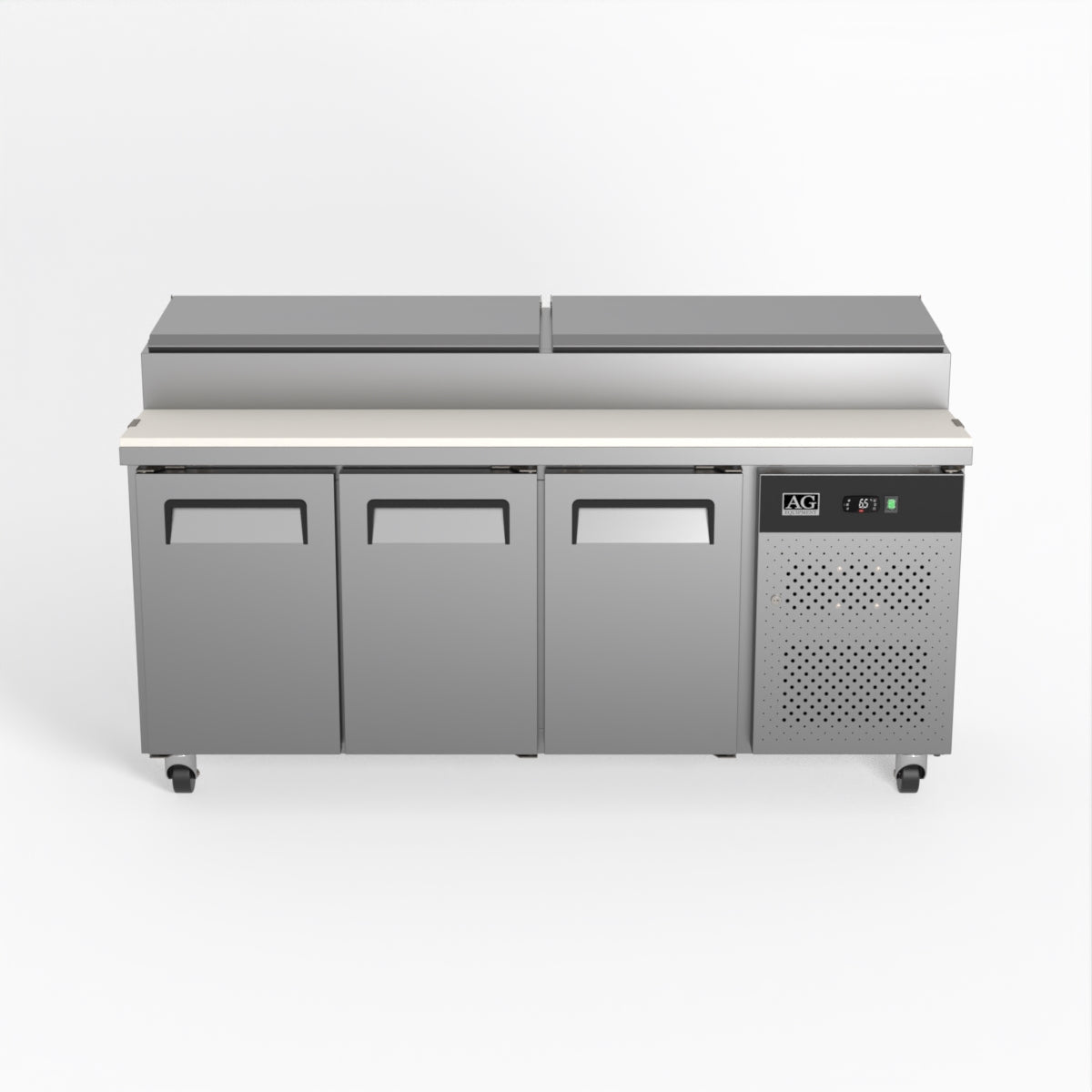 AG 3 Door Saladette Fridge €“ Fits 8 x 1/3 GN Trays SH3000 - 700 - Whisk Hospitality - SH3000-700