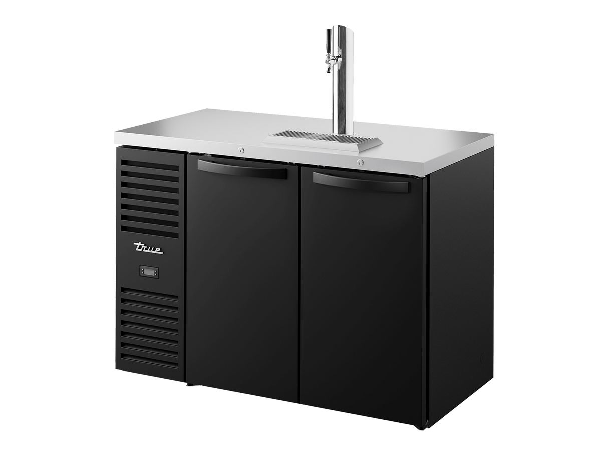 True Refrigeration Keg Chiller / Dispenser Black Ext 2 Solid Swing Doors - TDR48 - RISZ1 - L - B - SS - 2 - Whisk Hospitality - TDR48-RISZ1-L-B-SS-2