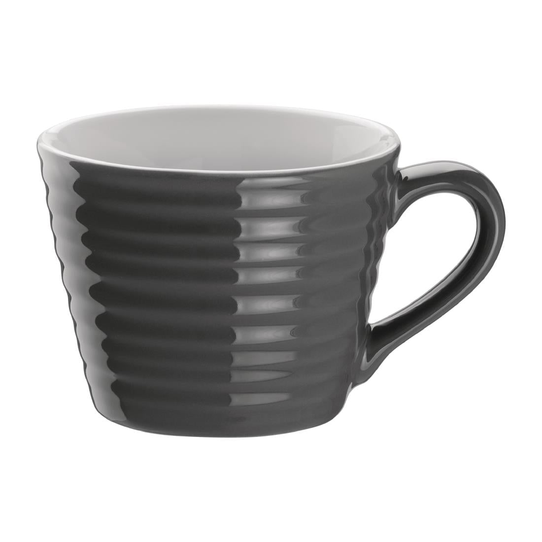 Olympia Cafe Mug Charcoal Ripple - 230ml (Box 6) DH639 - Whisk Hospitality - DH639