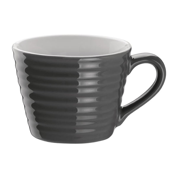 Olympia Cafe Mug Charcoal Ripple - 230ml (Box 6) DH639 - Whisk Hospitality - DH639