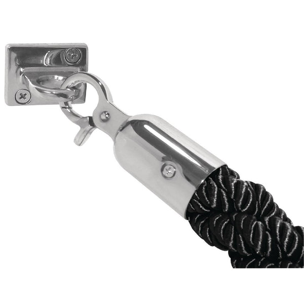 Bolero Black Twist Barrier Rope with St/St Ends CF136 - Whisk Hospitality - CF136