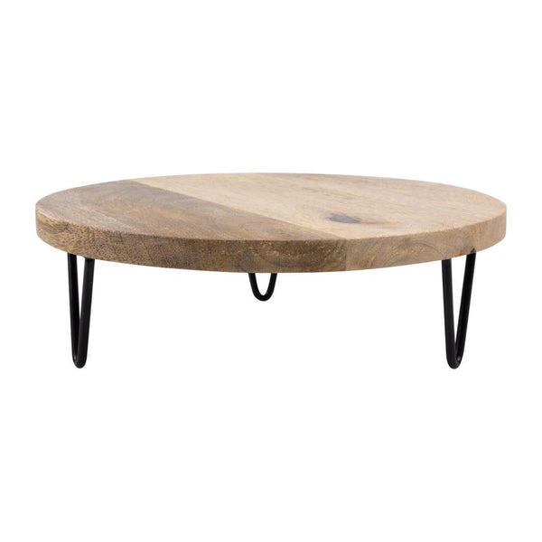 Olympia Round Display Stand Mango Wood with Metal Legs - 300x80mm HY752 - Whisk Hospitality - HY752
