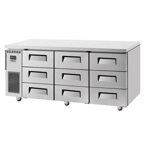 Skipio SUR18 - 3D - 9 Undercounter Drawer Fridge 538 Ltr - Whisk Hospitality - SUR18-3D-9